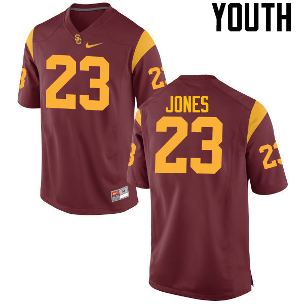 Youth #23 Velus Jones Jr. USC Trojans College Football Jerseys-Cardinal - Click Image to Close